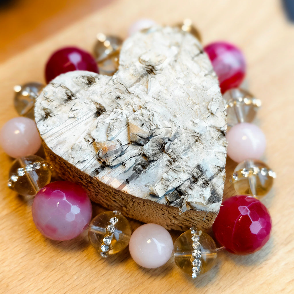 Zen-Harmony Armband: „Sanfte Lotus-Energie“ – Achat, Bergkristall & Rosenquarz